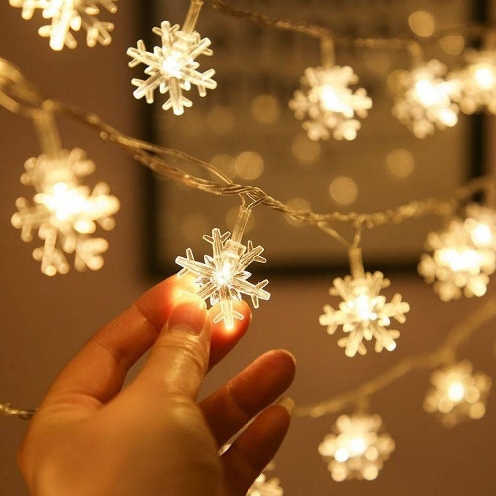 Snowflake String Lights, Set of 4